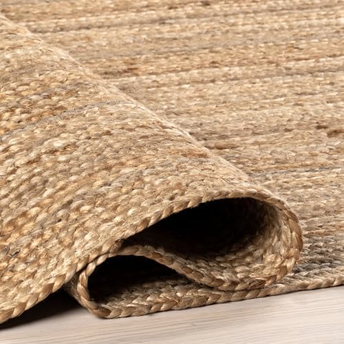 nuLOOM Rigo Natural Solid Flatweave Area Rug, Oval 4' x 6'