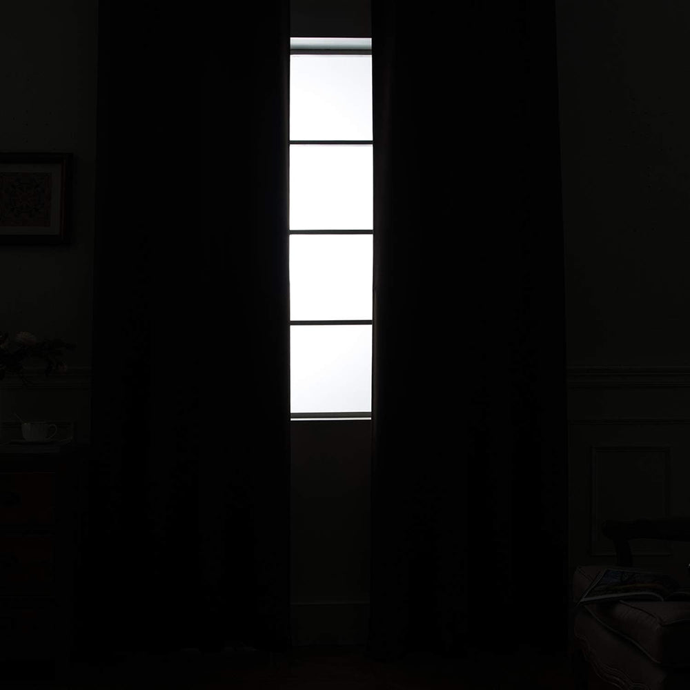 Yakamok Black 100% Blackout Curtains 84 Inches Long for Bedroom 52" Wide