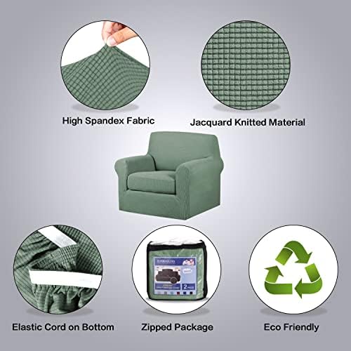 H.VERSAILTEX 2-Pieces Armchair Cover Chair Slipcovers with Arms Furniture Pro...