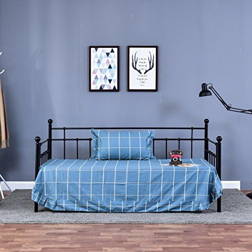 HOMERECOMMEND Metal Daybed Frame Twin Size,Black