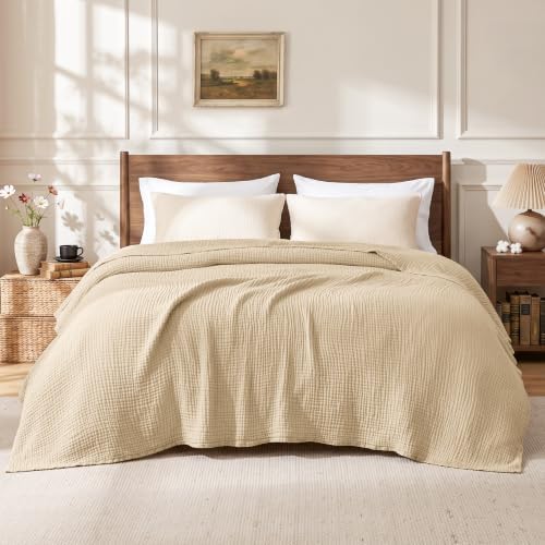 Love's cabin 100% Cotton Muslin Blanket, 6 Layer Lightweight Breathable G...