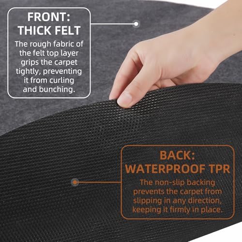 Waterproof Non-Slip Rug Pad, Round 7 Ft Carpet Pads for Large Area Rugs 1/8&q...