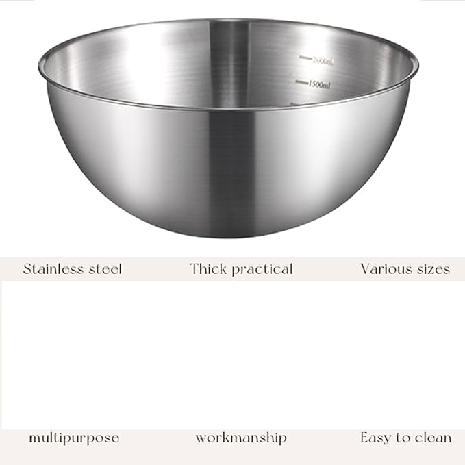Stainless Steel Salad Bowls Set of 2 Mixing Bowl - Image 8