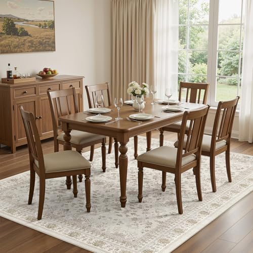 WITSHOCK 10x14 Area Rugs for Living Room Washable Vintage Rug Beige/Brown