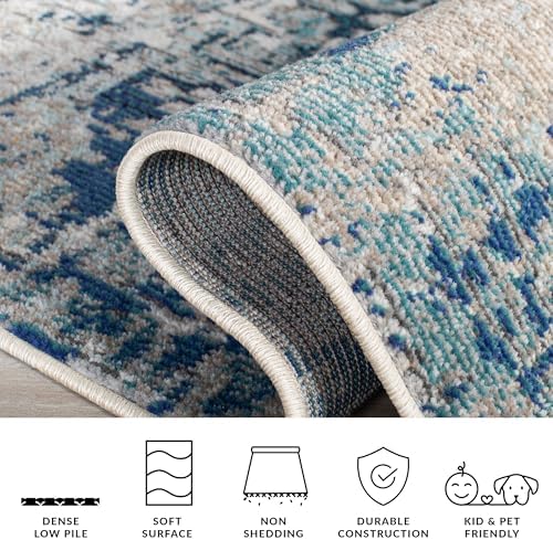 SAFAVIEH Madison Square Rug 8', Modern Grey & Blue MAD460K