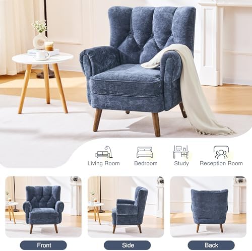 Wingback Accent Chairs for Living Room, Mid-Century Modern Living Room Chairs...