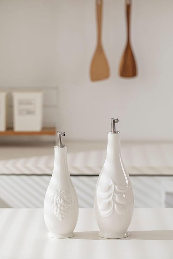 HOMBENE Porcelain Oil and Vinegar Dispenser, 16oz Oil Dispenser - Image 6