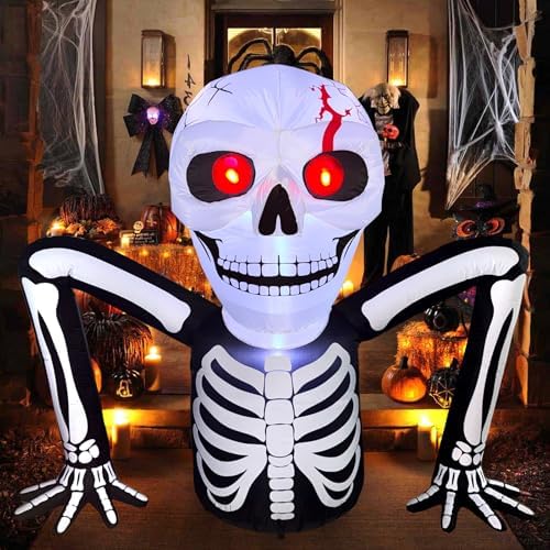 7 FT Halloween Inflatables Skeleton Decoration,Large Skeleton Halloween Decor...