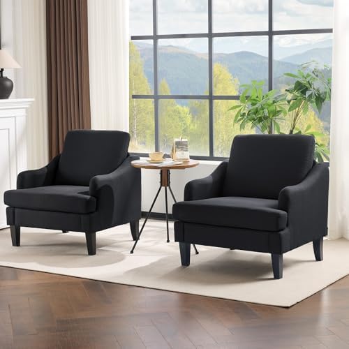VINGLI Accent Chairs Set of 2, Modern Small Compact Upholstered Armchair