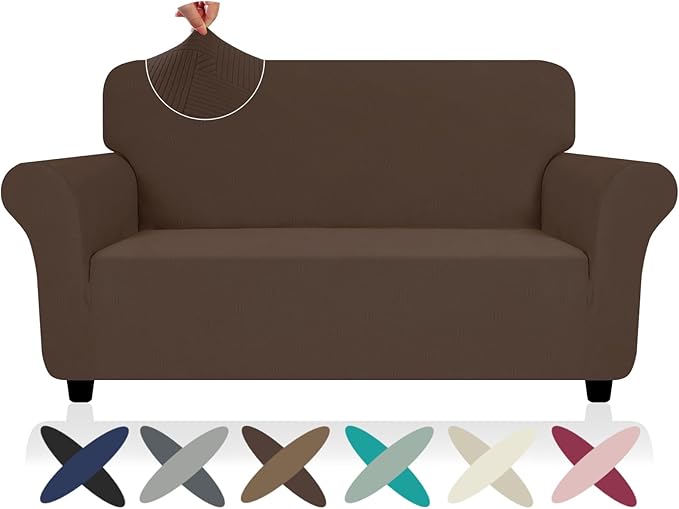 ZNSAYOTX Super Stretch Loveseat Covers, New Striped Love Seat Slipcover by ZNSAYOTX