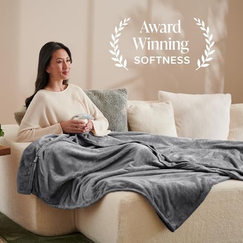 Bare Home Fleece Blanket Luxury Microplush (Twin/Twin XL, Grey)