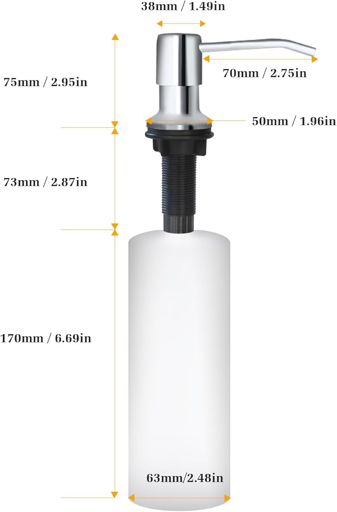 Soap Dispenser for Kitchen Sink, Built in Sink Soap Dispenser Lotion Dispenser - Image 6