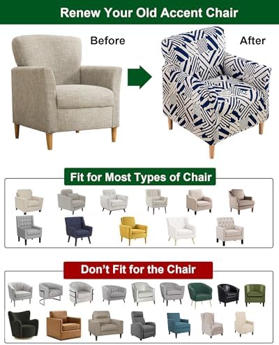 CRFATOP Accent Chair Cover, Stretch Armchair Slipcover for Living Room,A27