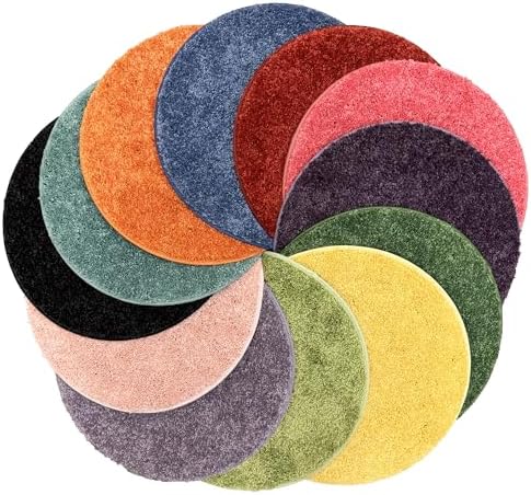 Koeckritz Rugs Rainbow Carpet Circle Seats, Set of 12, 18" Round