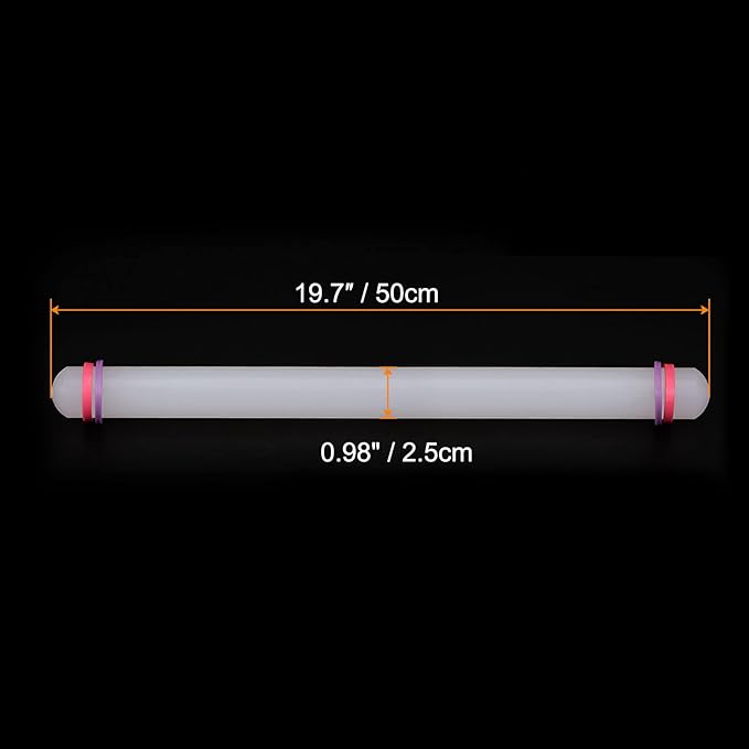 HARFINGTON Fondant Rolling Pin 20 Inch x 0.98 Inch Adjustable Guide Rings - Image 2