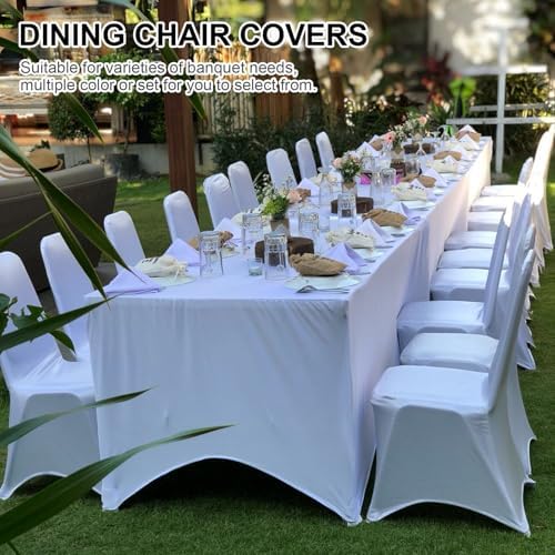 Trlyc White Spandex Chair Covers 100 Pcs for Wedding Party