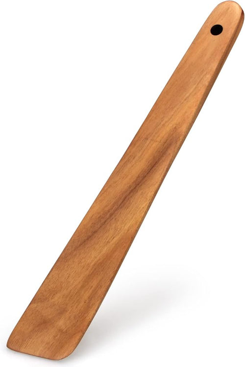 12 Inch Teak Wood Spatula for Cooking Non Toxic Kitchen Utensil Scraper Spurtle by Ayiaren