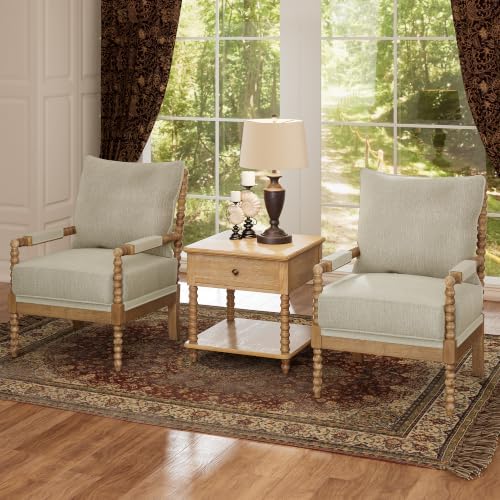 Morden Fort Spindle Accent Chair Set of 2 with Solid Wood Frame, French Style...
