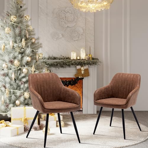 annjoe Faux Leather Accent Arm Chairs for Living Room Leisures/ Upholstered C...