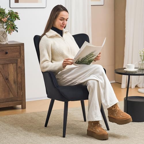 Furniliving Velvet Accent Chair for Living Room, Upholstered Reading Chair wi...