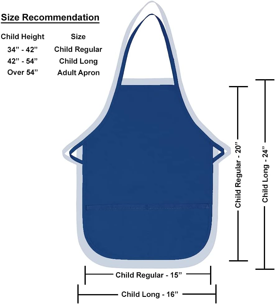 Personalized Embroidered Made In The USA - Add A Name Child Apron and Hat Set - Toddlers & Kids Sizes…