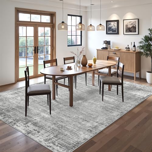 zesthome 5x7 Area Rugs, Modern Abstract Washable Rug for Living Room Grey