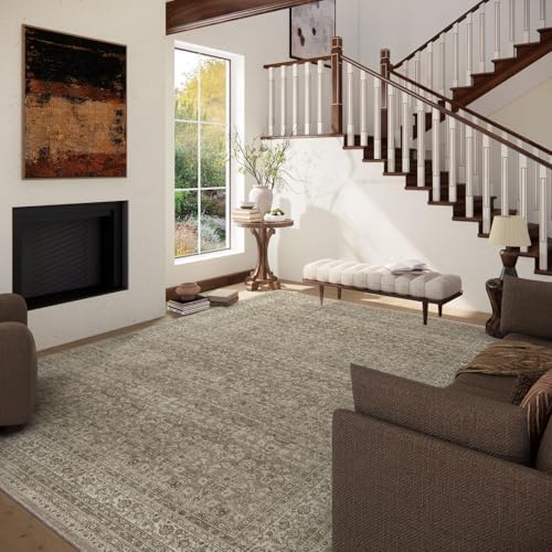 9x12 Area Rugs for Living Room: Washable Bedroom Rug Non Slip Large Carpet