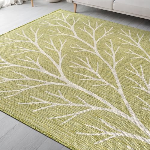 Washable Indoor Outdoor Rug 8x10 Modern Area Rugs Branch Pattern Non Shedding...