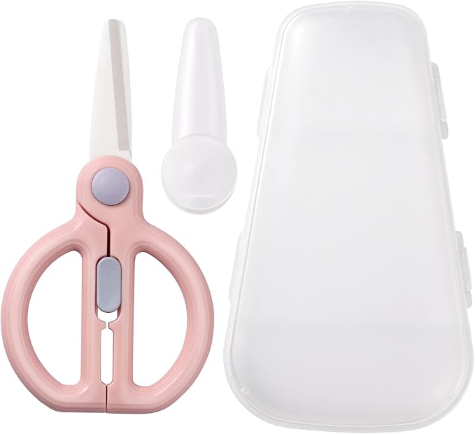 Baby Food Scissors with Travel Case, Ceramic Food Scissors Kids, Toddler by Artenny