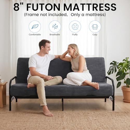 HOMBYS 8 Inch Memory Foam Futon Mattress Full Size, Split Foldable Futons Sof...
