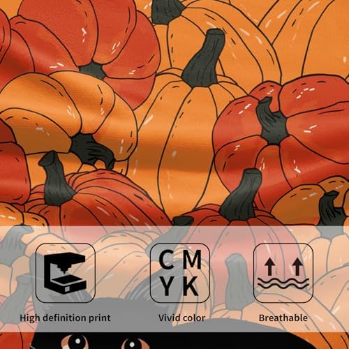 Fall Black Cat Pumpkins Bathroom Towels Set Autumn Leaves Hand Towels Thanksgiving Maple Leaves Kitchen Towels Pumpkin Harvest Dish Towels Absorbent Fingertip Towel for Hotel Beach Gym Spa 28x14 inch