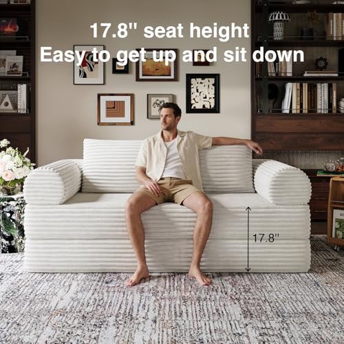 Novilla 75" Convertible Futon Sofa Bed, Boneless Couch with Smarts Coil®...