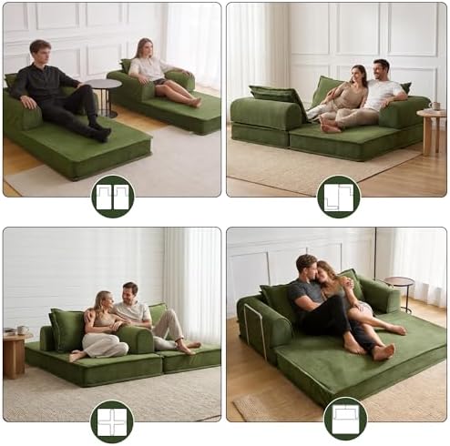 79" Futon Sofa Bed, Daybed Couch with Fixed-Shape Frame, 4-in-1 Boneless...