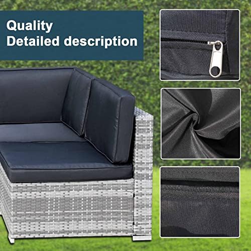 14Pcs Patio Cushion Covers Replacement Splashproof UV-Resistant Inelastic Cov...