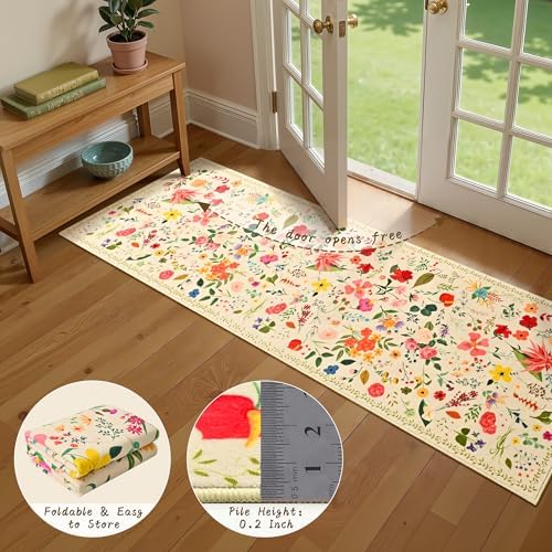 ISEAU 6x9 Area Rug for Living Room,Washable Rugs for Bedroom Dorm, Beige