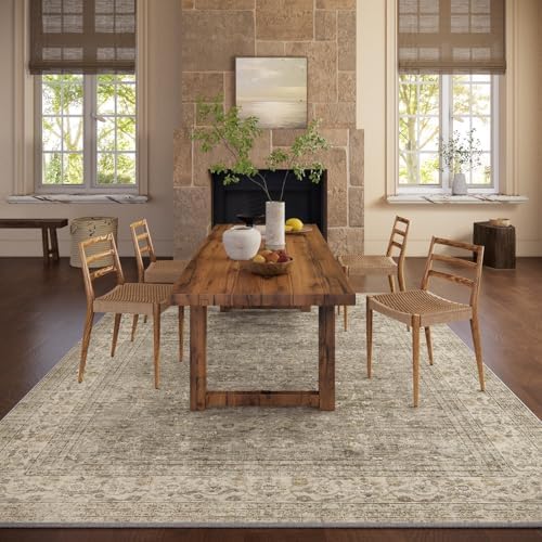 Washable Area Rugs for Living Room: 8x10 Bedroom Rug Non Slip Large Carpet