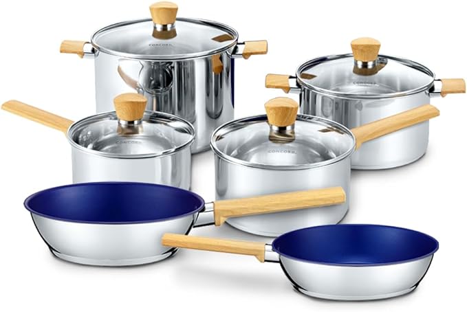 Concord 10 Piece Stainless Steel Cookware Set, includes Saucepans, Stock Pots by ConcordCookware