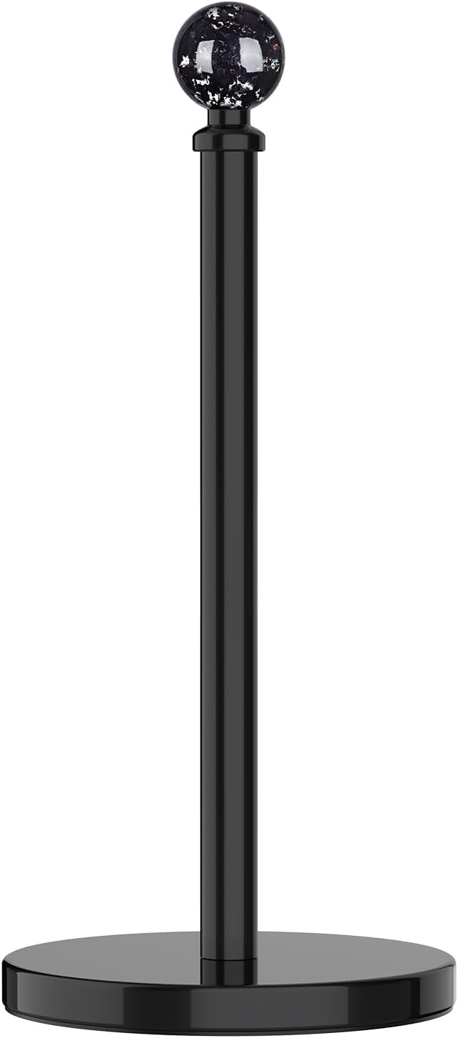 Black Paper Towel Holder Countertop, Unique Black Ball Decor, Brass Paper Towel - Image 10