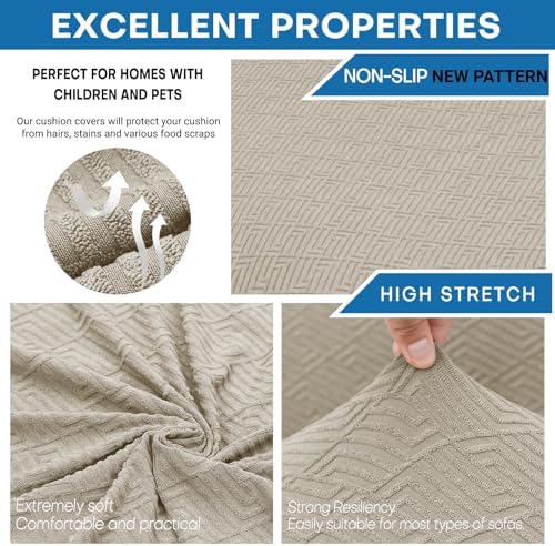 XINEAGE 2-Piece Stretch Armchair Sofa Cover, Washable Couch Covers for Dog