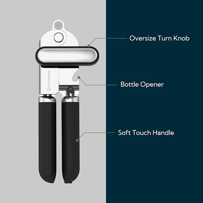 KITCHENDAO Manual Can Opener, Super Sharp Sandvik 12C27 Blade, Handheld Can - Image 4