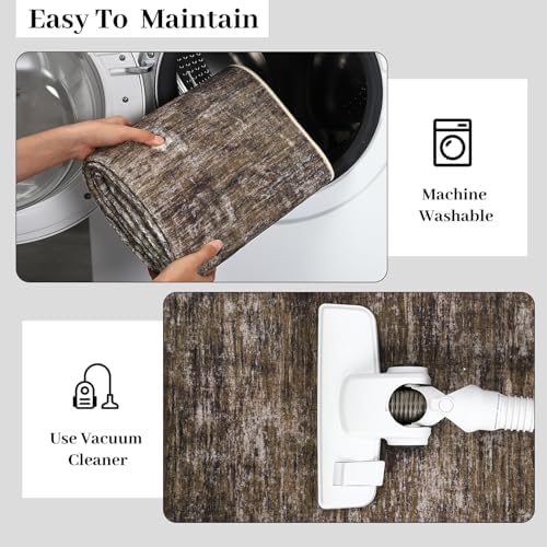 RUGSREAL Area Rug 5x7 Machine Washable Area Rug for Living Room Non-Slip Stai...