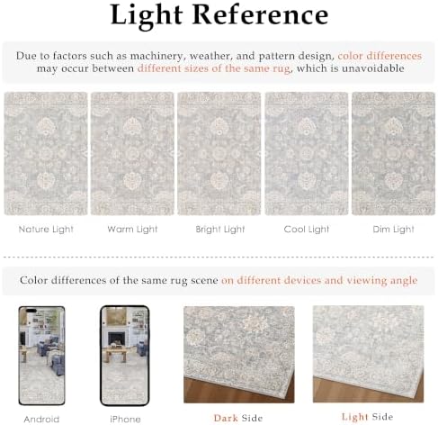9x12 Blue Cream Neutral Area Rug