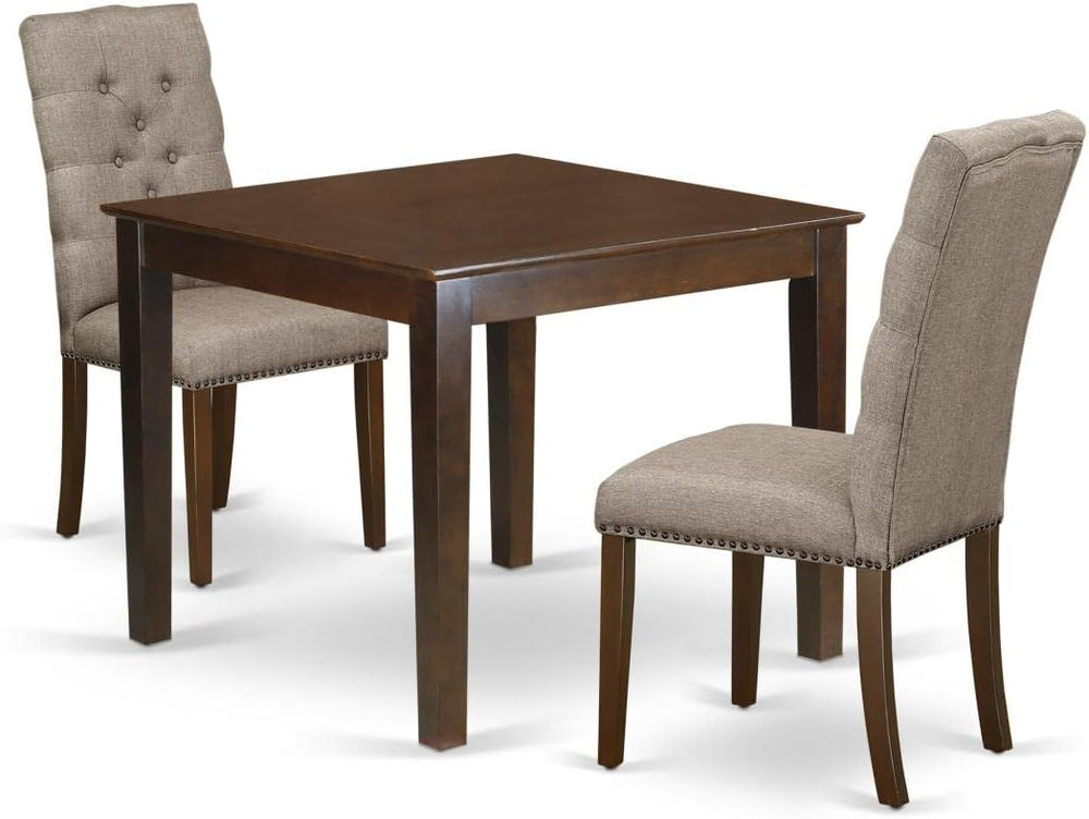 East West Furniture OXEL3-MAH-16 3 Piece Dining Set Contains a Square Dining ...