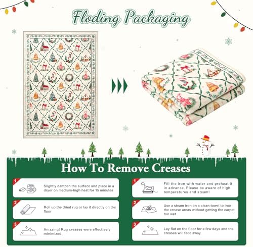 LIVEBOX Christmas Farmhouse Rugs for Living Room 8x10 - Soft Washable Neutral...