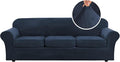 H.VERSAILTEX Velvet 4 Piece High Stretch Sofa Slipcover Sofa Cover Furniture by HVERSAILTEX