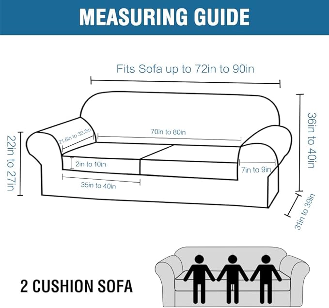 H.VERSAILTEX Real Velvet Plush 3 Piece Stretch Sofa Covers Couch Covers - Image 2