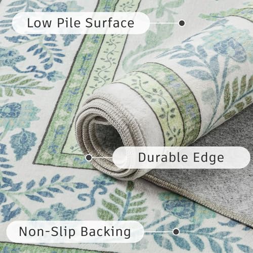 DCX Blue and Green Washable 9x12 Area Rug