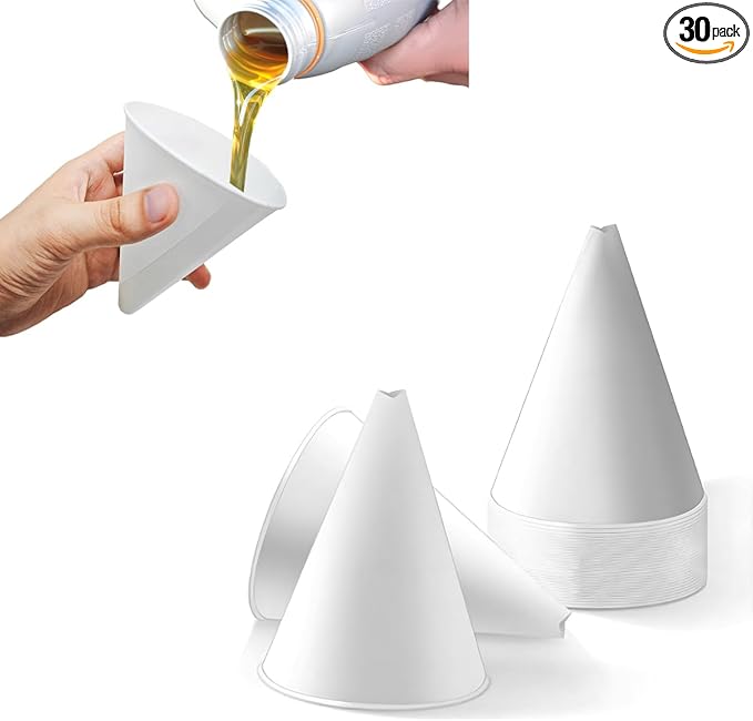 DXNQ 30PCS Disposable Engine Oil Funnels, Paper Cone Funnel Motor Oil Funnel by DXNQ
