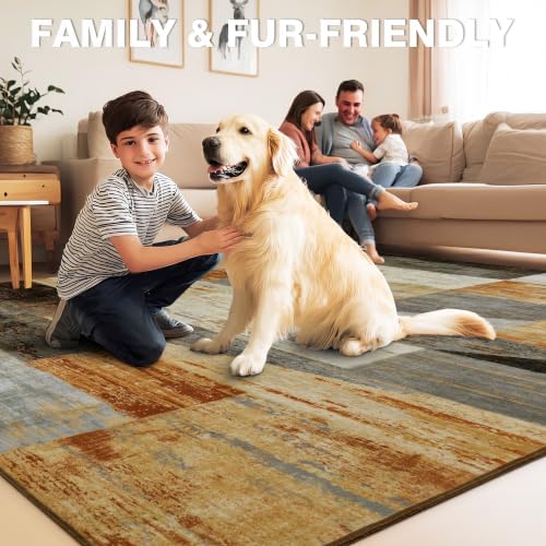 Mugorn Modern Geometric Living Room Rug, Soft Large 9x12 Area Rug