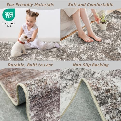4-Piece Kitchen Rug Set with Runner – Washable Non-Slip Floor Mats for Sink,E...